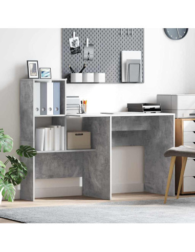 Scrivania con lo scaffale Grigio cemento 131.5 x 50 x 106.5 cm