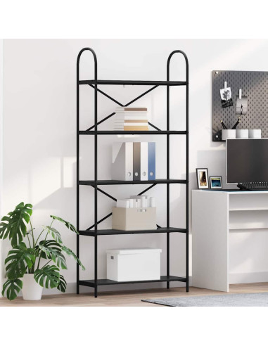 Libreria Rovere nero 80 x 30 x 183 cm Legno multistrato