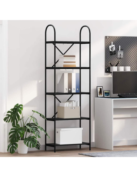 Libreria Rovere nero 60 x 30 x 183 cm Legno multistrato
