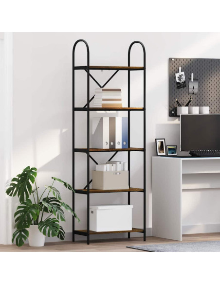 Libreria Rovere fumo 60 x 30 x 183 cm Legno multistrato