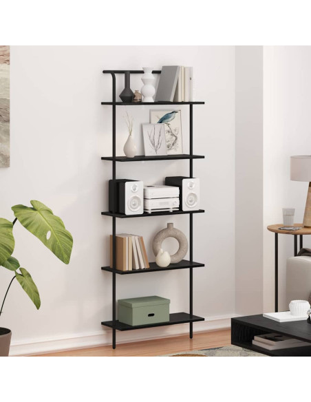 Libreria Rovere nero 60 x 24 x 168 cm Legno multistrato