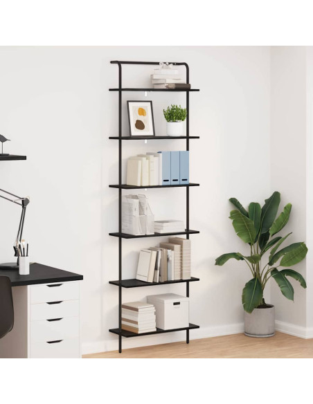 Libreria Rovere nero 60 x 24 x 203 cm Legno multistrato