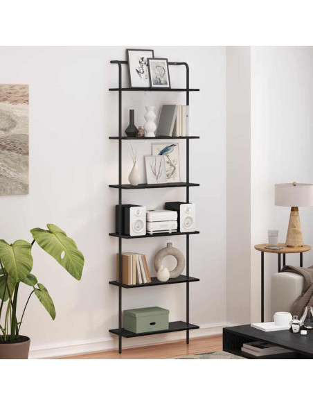 Libreria Rovere nero 60 x 24 x 203 cm Legno multistrato