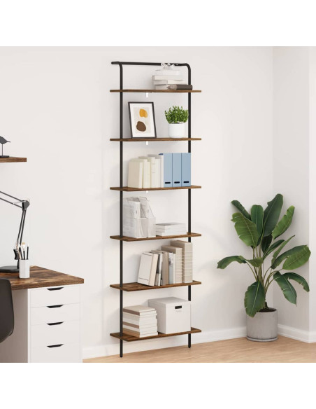 Libreria Rovere fumo 60 x 24 x 203 cm Legno multistrato