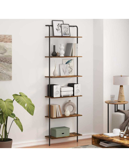 Libreria Rovere fumo 60 x 24 x 203 cm Legno multistrato