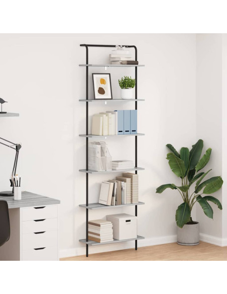 Libreria Grigio sonoma 60 x 24 x 203 cm Legno multistrato