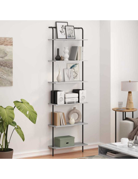 Libreria Grigio sonoma 60 x 24 x 203 cm Legno multistrato