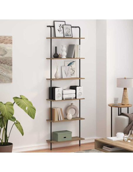 Libreria rovere artigianale 60 x 24 x 203 cm Legno multistrato