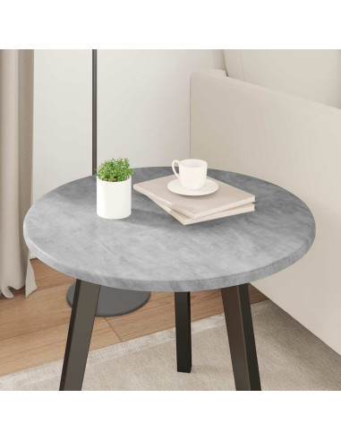 Piano del tavolo Grigio cemento Ø 50 x 1,5 cm Legno multistrato