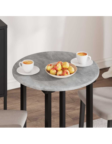 Piano del tavolo Grigio cemento Ø 60 x 1,5 cm Legno multistrato