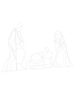 Scena di Natività Illuminata Multicolore 112 x 72 cm PVC