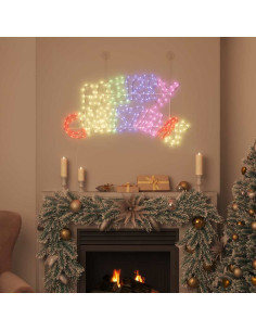 Insegna di Natale con 240 LED Multicolore 100 x 50 cm PVC