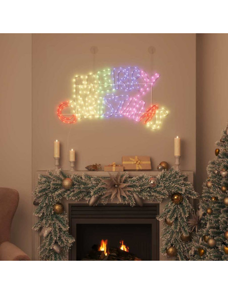 Insegna di Natale con 240 LED Multicolore 100 x 50 cm PVC
