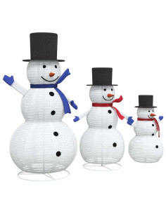 Familia di Pupazzi di Neve Natalizi 3 pcs Bianco caldo