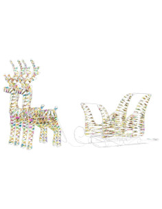 Slitta trainata da renna Bianco caldo 30 x 12 x 54,5 cm PET