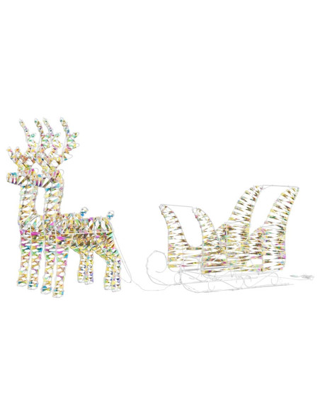 Slitta trainata da renna Bianco caldo 30 x 12 x 54,5 cm PET