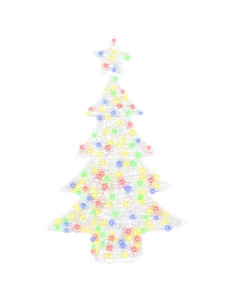 Albero di Natale con 100 LED Multicolore 120 cm Acrilico