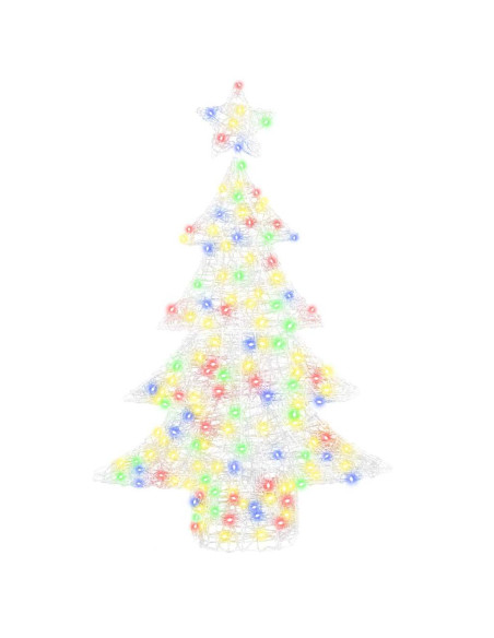 Albero di Natale con 100 LED Multicolore 120 cm Acrilico