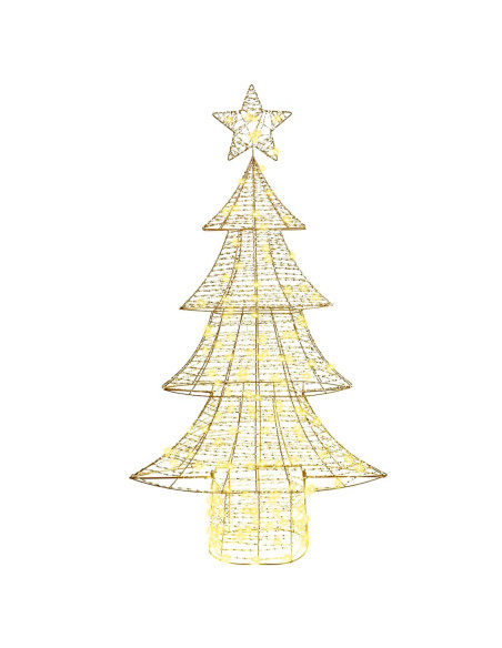 Albero di Natale con 160 LED Bianco caldo 150 cm PET