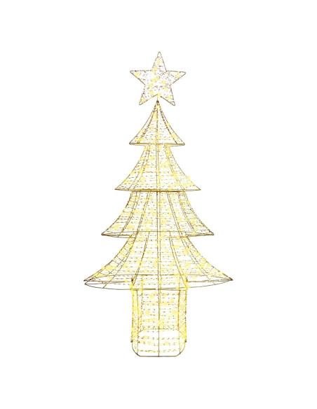 Albero di Natale con 240 LED Bianco caldo 180 cm PET