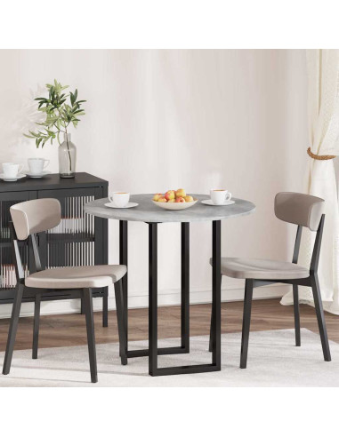 Piano del tavolo Grigio cemento Ø 80 x 1,5 cm Legno multistrato