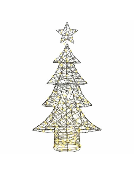 Albero di Natale con 160 LED Bianco caldo 150 cm Rattan