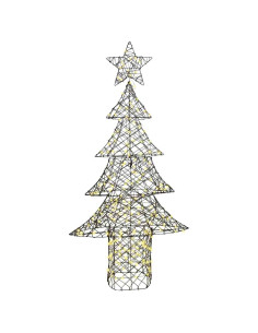 Albero di Natale con 240 LED Bianco caldo 180 cm Rattan