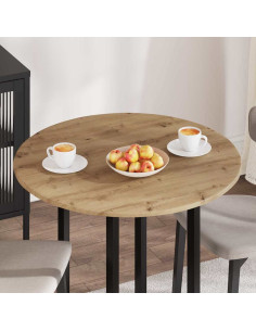 Piano del tavolo rovere artigianale Ø 80 x 1,5 cm 2