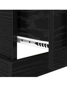 Armadio da Notte Rovere nero 50 x 50 x 60 cm Legno multistrato 2