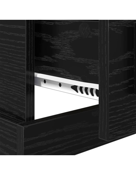 Armadio da Notte Rovere nero 50 x 50 x 60 cm Legno multistrato