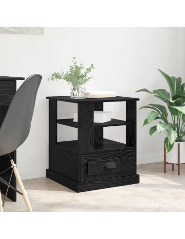 Armadio da Notte Rovere nero 50 x 50 x 60 cm Legno multistrato