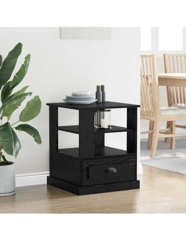 Armadio da Notte Rovere nero 50 x 50 x 60 cm Legno multistrato