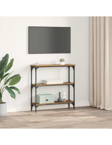 Tavolo consolle con lo scaffale Legno vecchio 75 x 22.5 x 75 cm