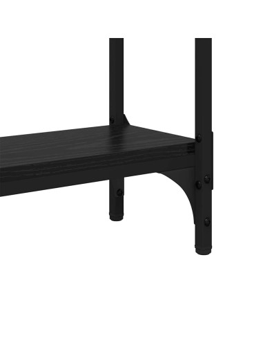 Tavolo consolle con lo scaffale Rovere nero 75 x 22.5 x 75 cm