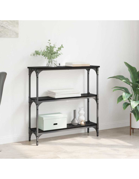 Tavolo consolle con lo scaffale Rovere nero 75 x 22.5 x 75 cm