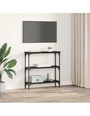 Tavolo consolle con lo scaffale Rovere nero 75 x 22.5 x 75 cm