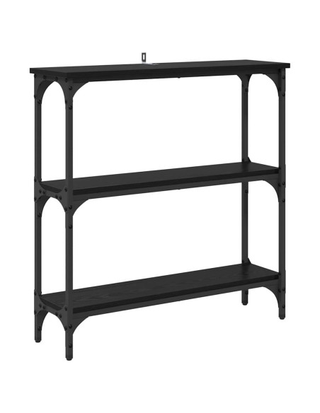 Tavolo consolle con lo scaffale Rovere nero 75 x 22.5 x 75 cm