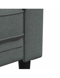 Set di divani 2 pcs Grigio scuro Tessuto 2