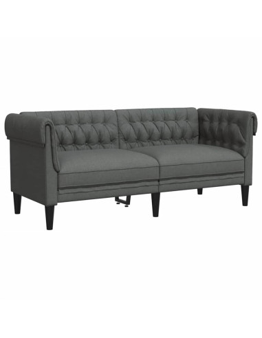 Set di divani 3 pcs Grigio scuro Tessuto