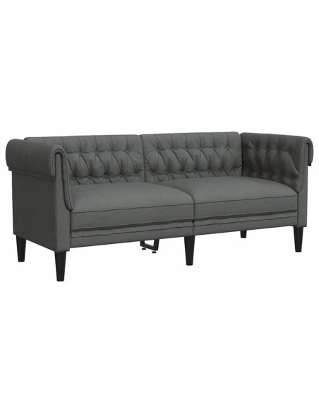 Set di divani 3 pcs Grigio scuro Tessuto