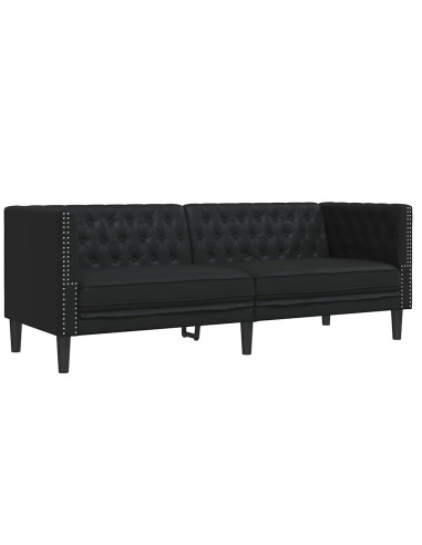 Divano per Soggiorno 2 pcs Nero 194 x 74,5 x 70,5 cm