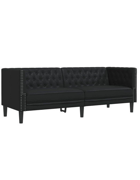 Divano per Soggiorno 2 pcs Nero 194 x 74,5 x 70,5 cm