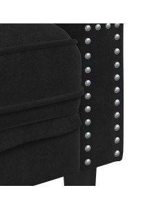 Set di divani 2 pcs Nero Velluto 2