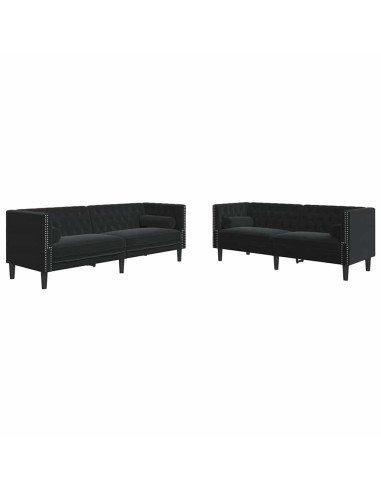 Set di divani 2 pcs Nero Velluto