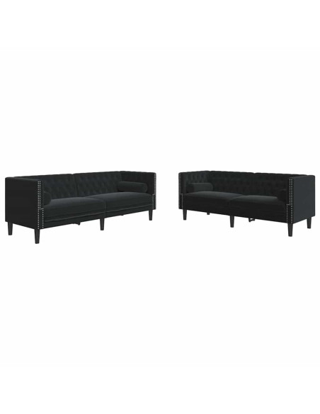 Set di divani 2 pcs Nero Velluto