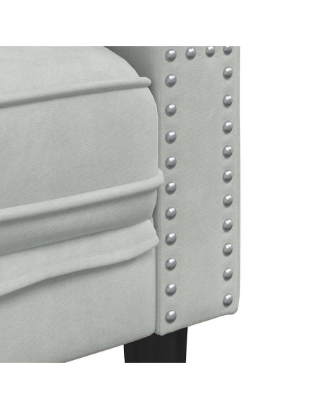 Set di divani 3 pcs Grigio chiaro Velluto