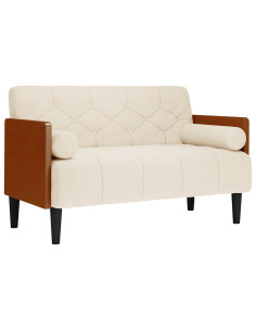 Divano Divanetto con Cuscini Bolster 110 cm Lino 2