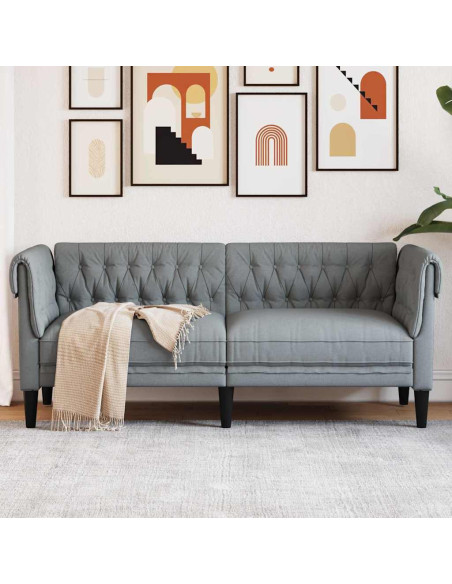 Divano Chesterfield Altro Grigio chiaro 182.5 x 74.5 x 74.5 cm