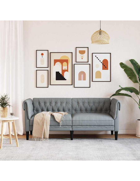 Divano Chesterfield Altro Grigio chiaro 182.5 x 74.5 x 74.5 cm