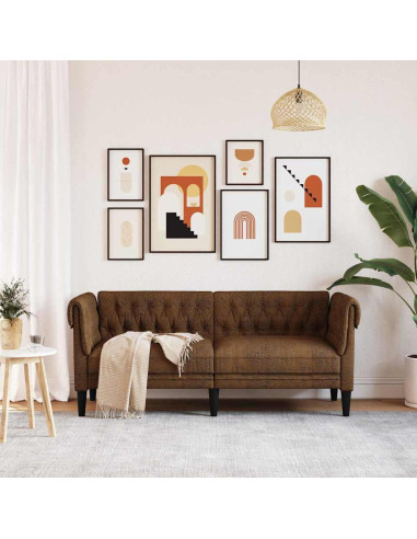 Divano Chesterfield con cuscino Marrone 182.5 x 74.5 x 74.5 cm